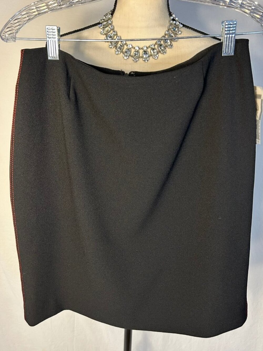 Alberto Makali Black Skirt with Pink Stitching Women Size 10